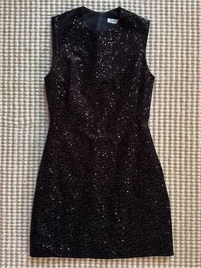 Zara Black Sequin Sleeveless Mini Dress